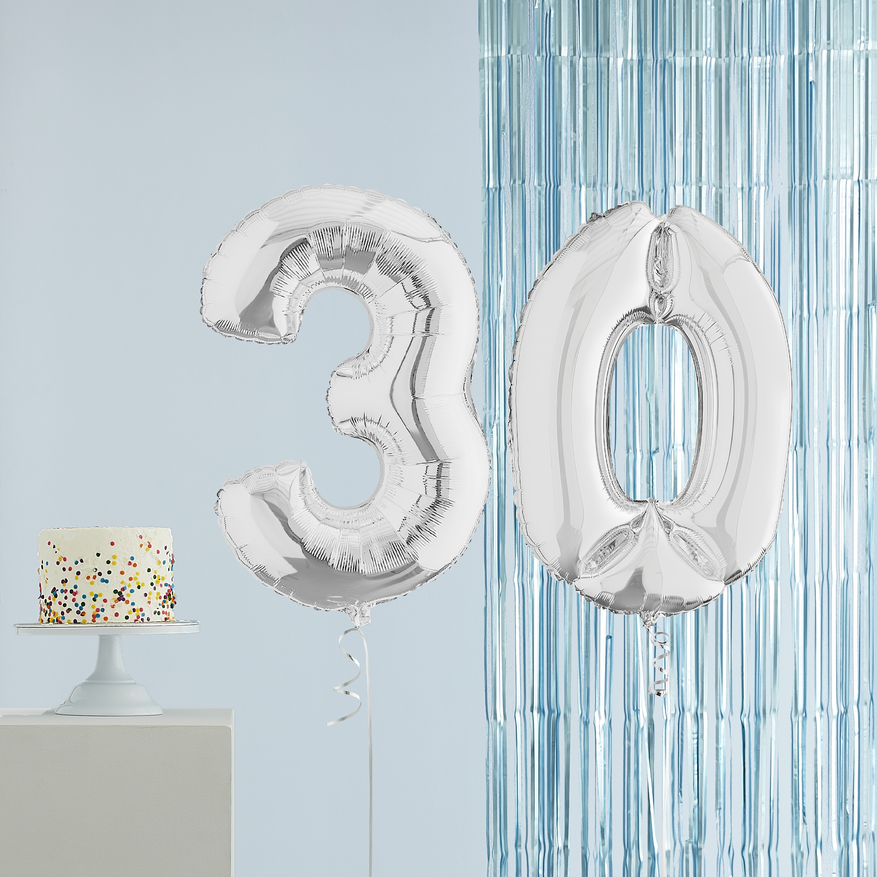 Silver 30th Birthday Helium Balloons Delivered Ginger Ray