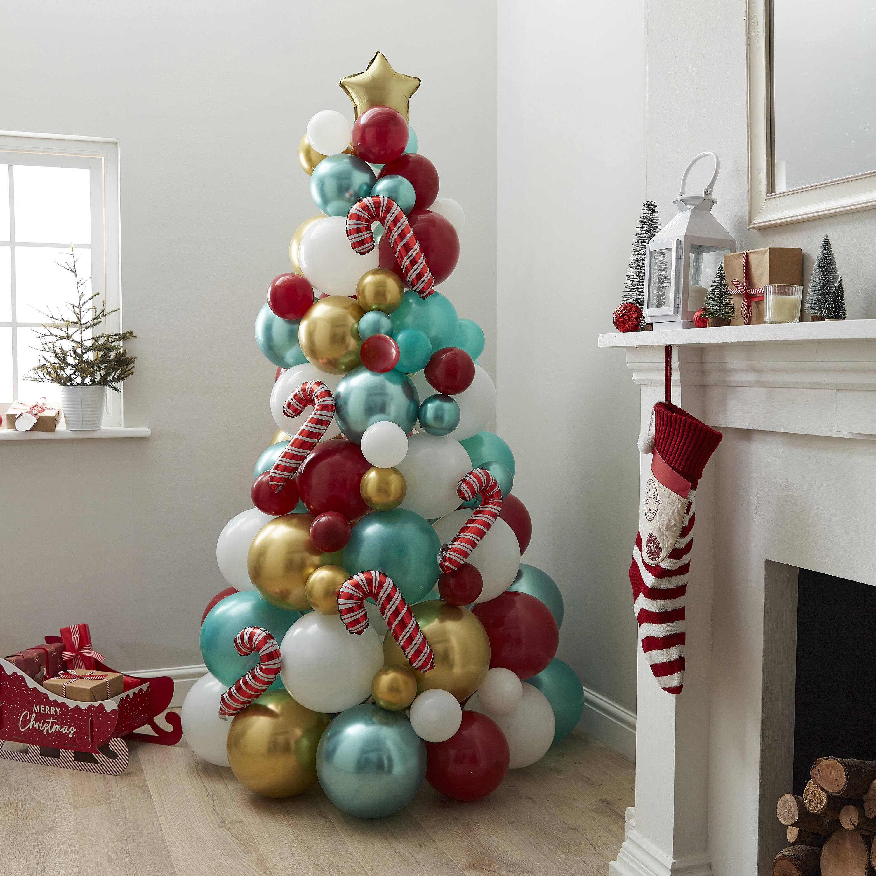 Candy Christmas Tree Candy Cane Balloon Xmas Tree Ginger Ray