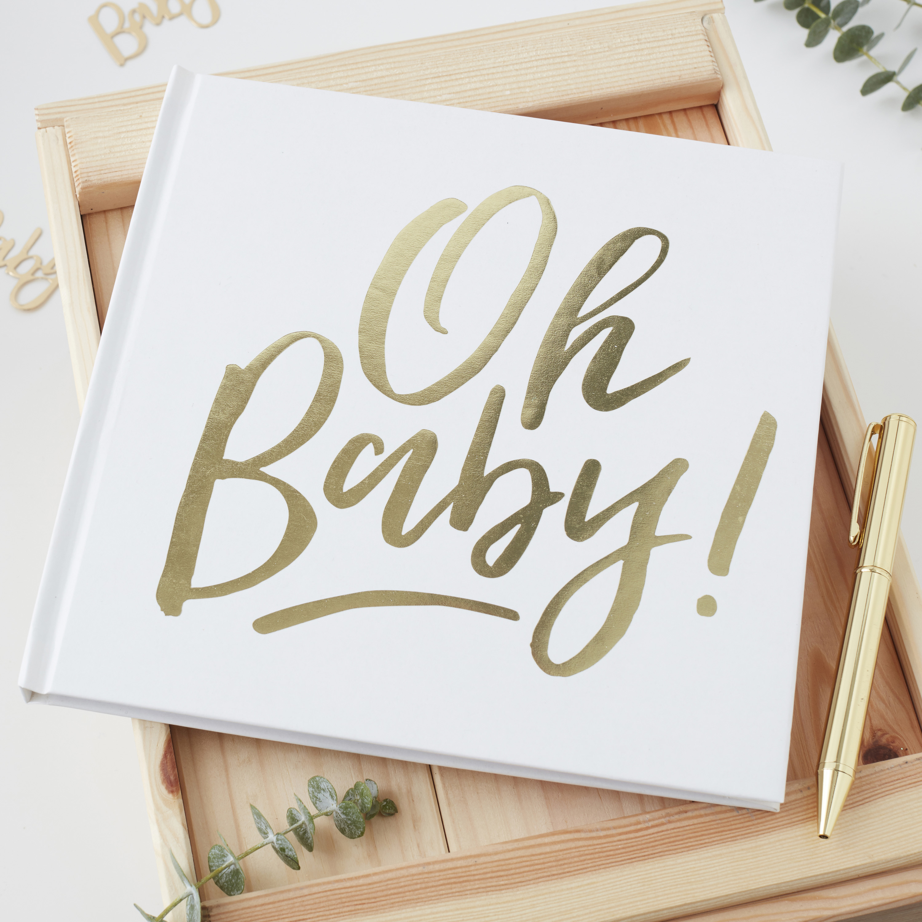 Gold Foiled Oh Baby! Baby Shower Guest Book Ginger Ray Ginger Ray