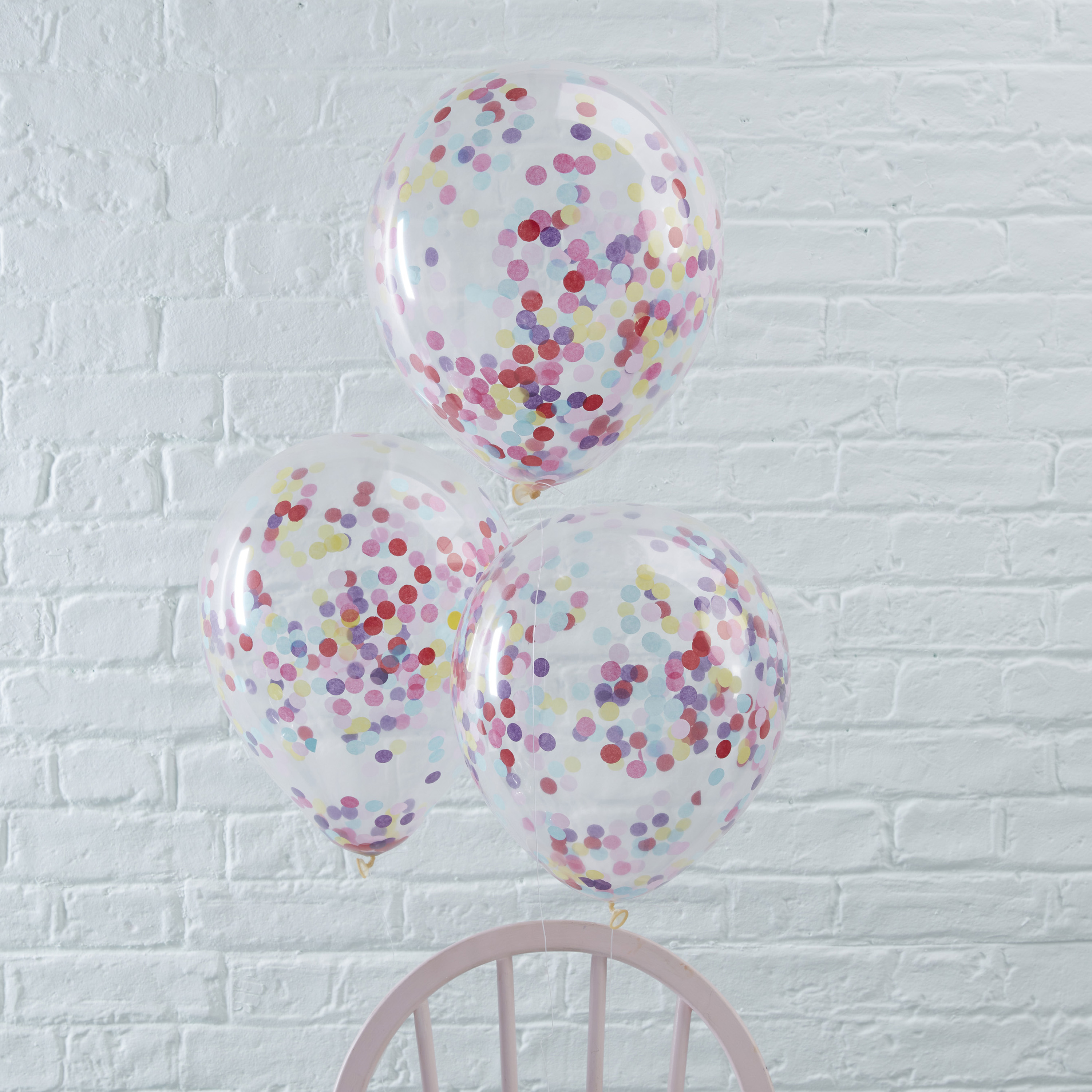 Multicoloured ConfettiFilled Party Balloons Ginger Ray Ginger Ray