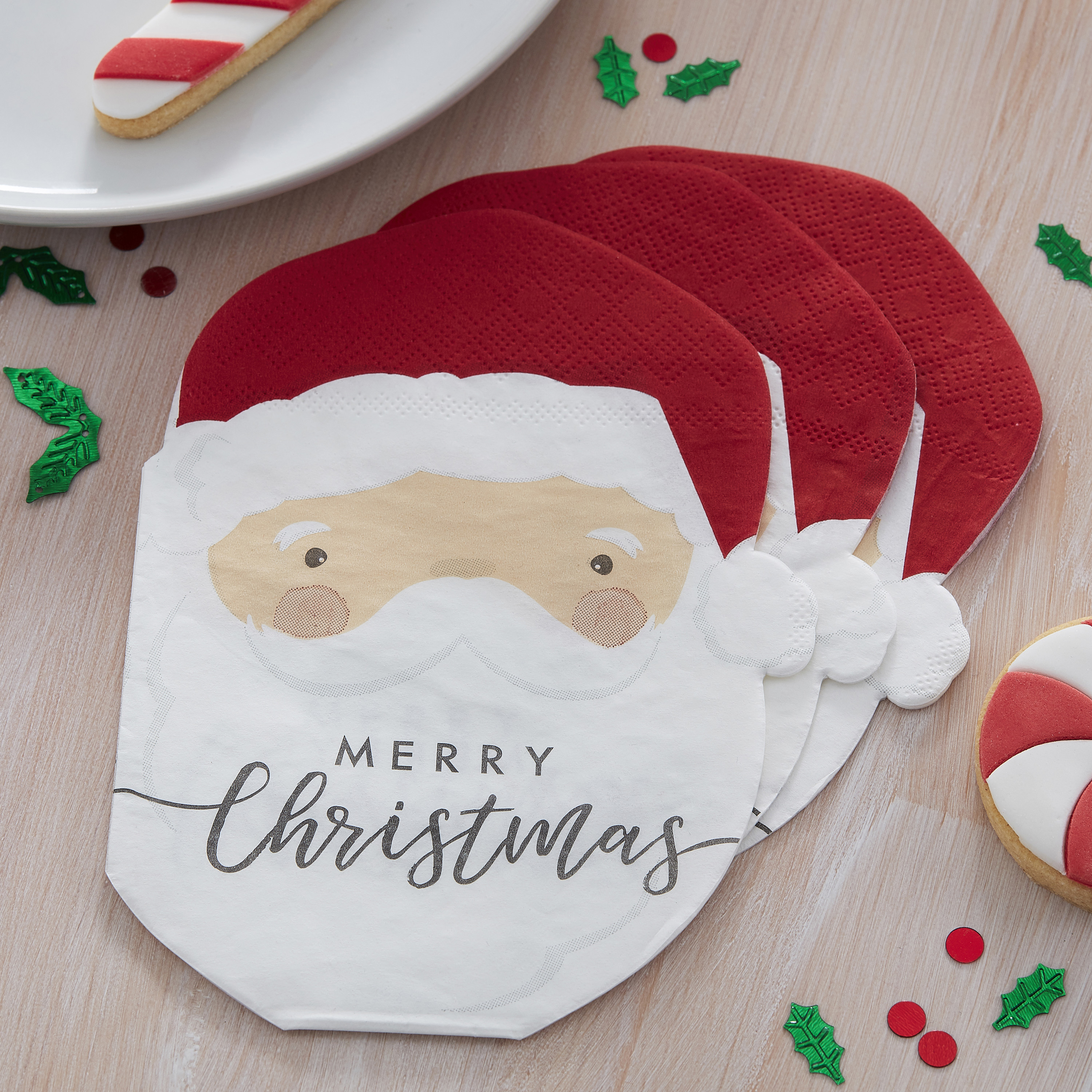 Santa Shaped Christmas Paper Napkins Christmas Table Napkins Ginger Ray Christmas Paper Napkin