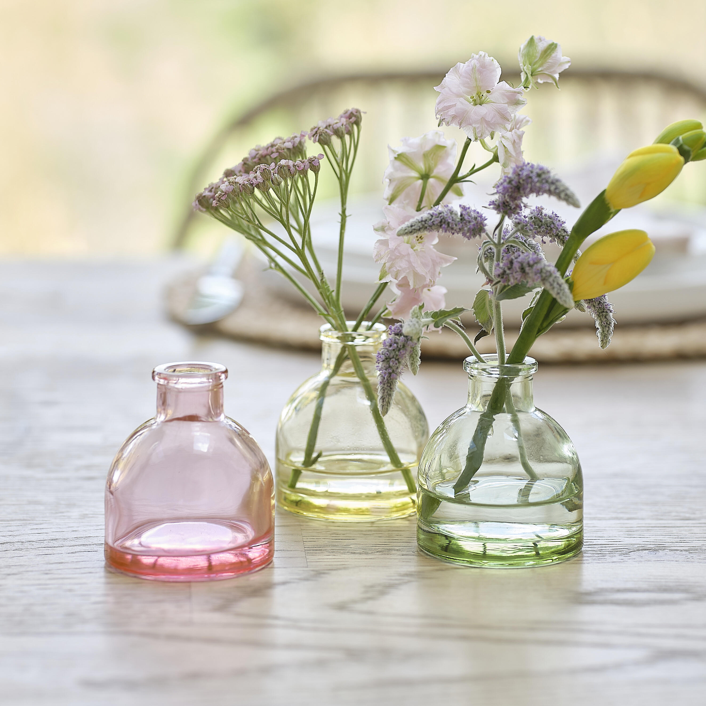 Coloured Glass Bud Vases Ginger Ray