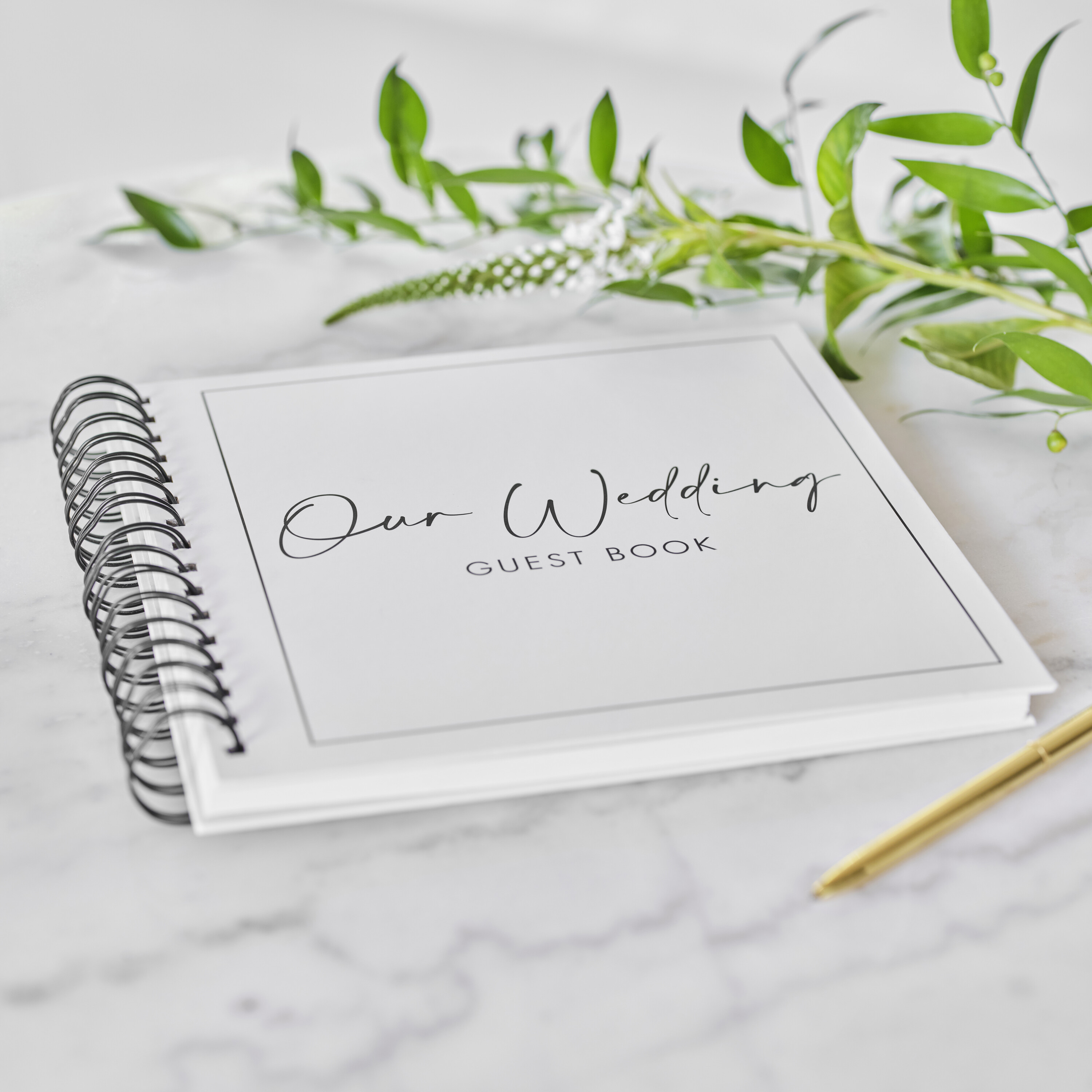 Black and White Wedding Guest Book Ginger Ray