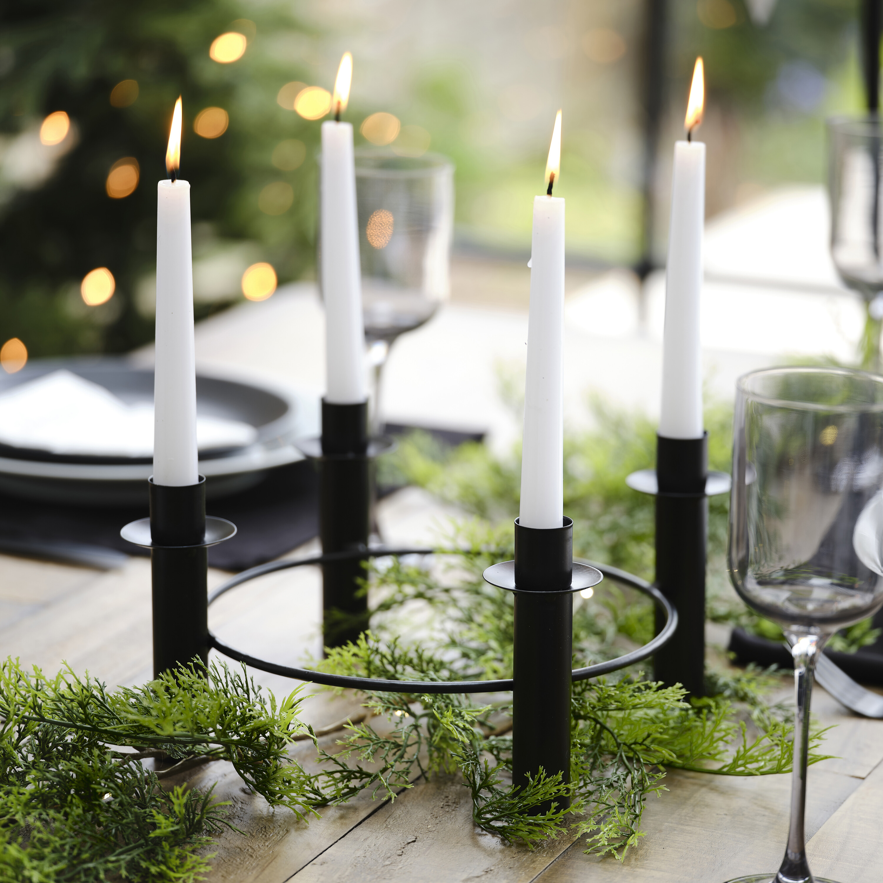 Black Christmas Candle Centrepiece Ginger Ray