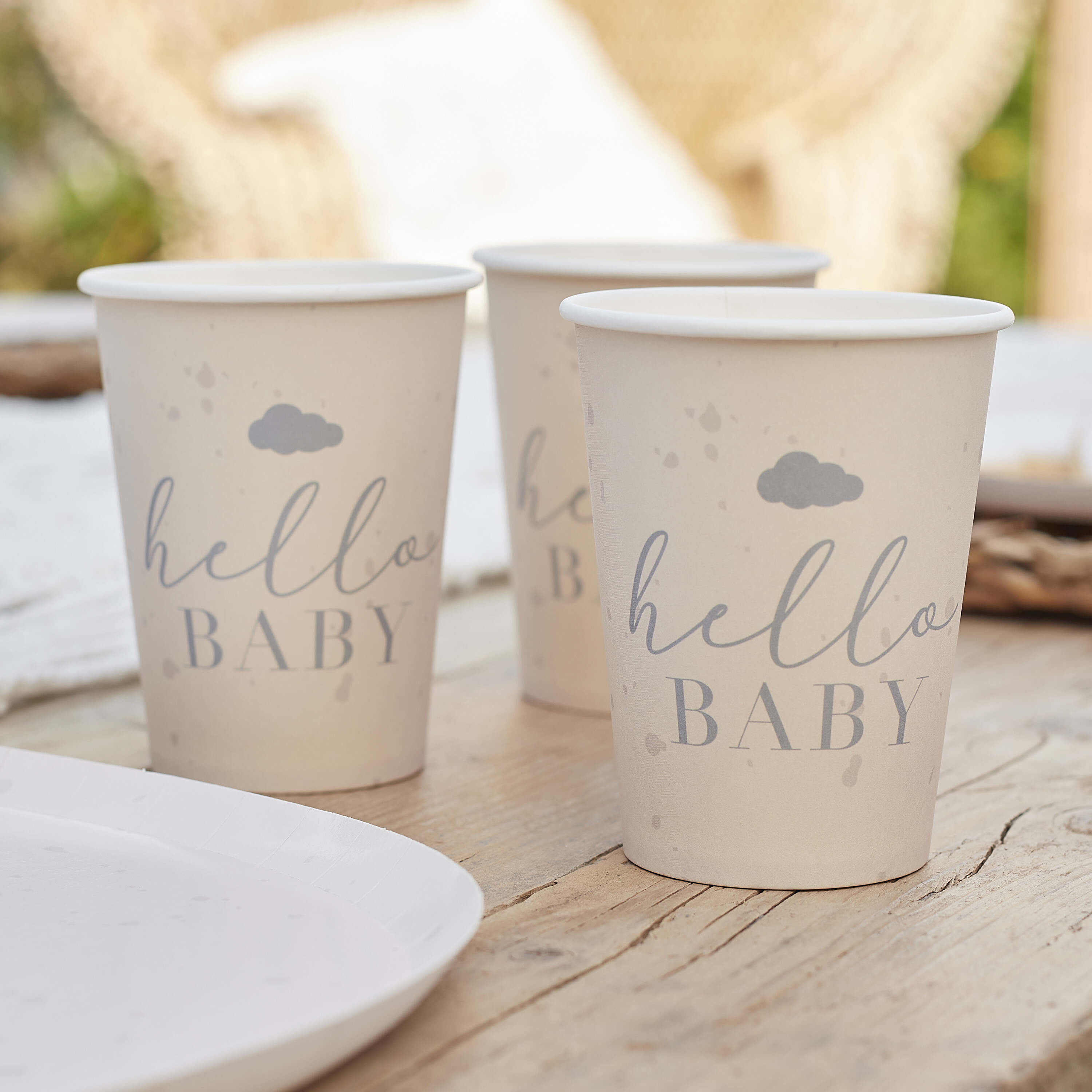 Hello Baby Neutral Baby Shower Cups Ginger Ray