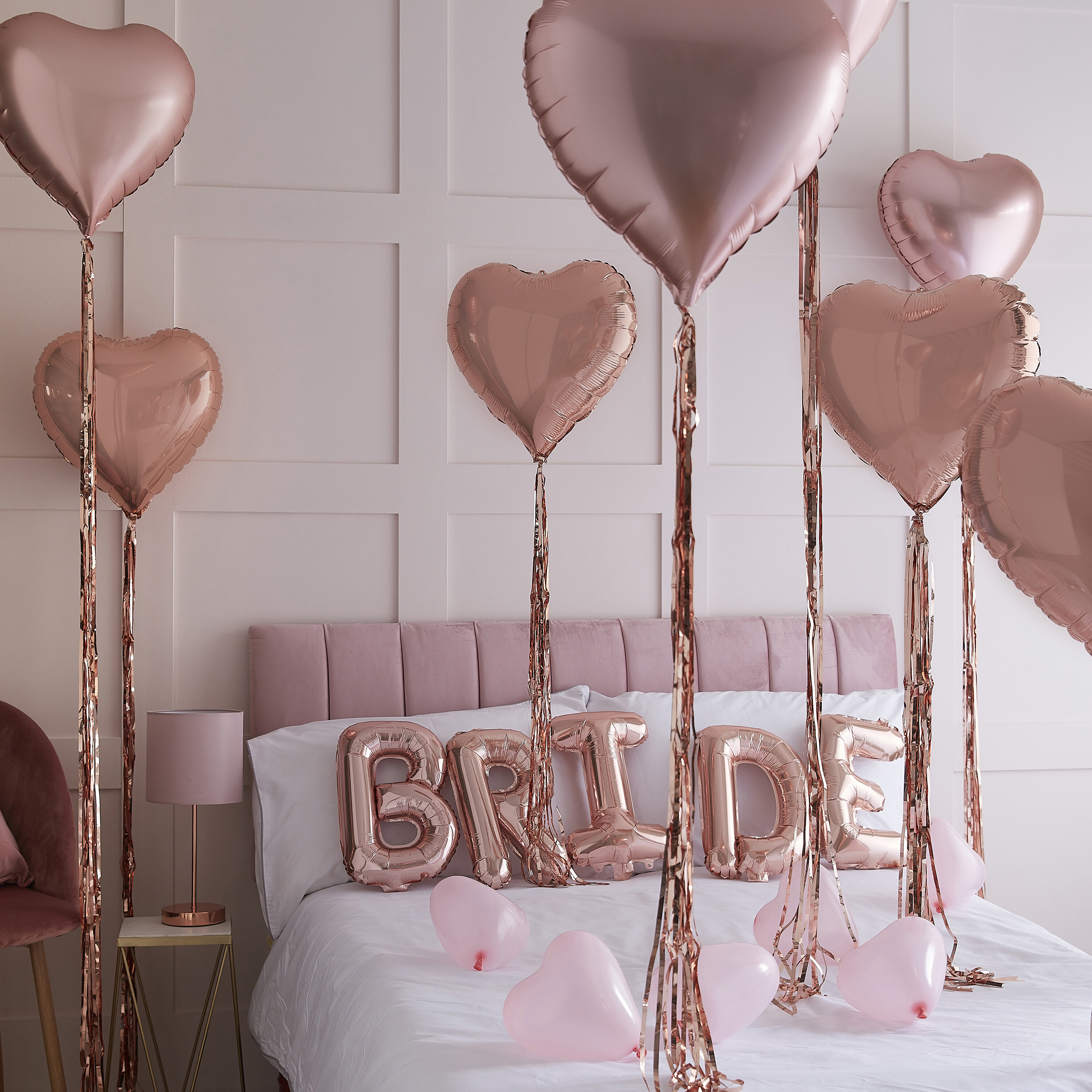 Rose Gold Bride and Heart Balloons Room Decoration Kit | Ginger ...