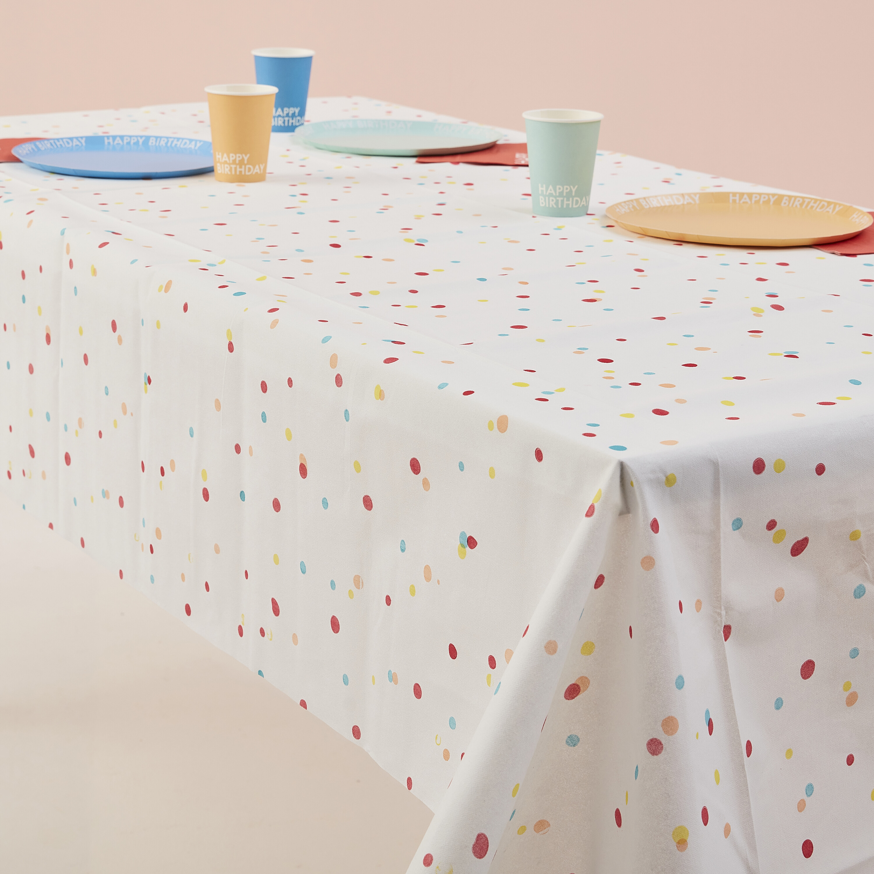 Multicoloured Speckle Print Paper Tablecloth Ginger Ray