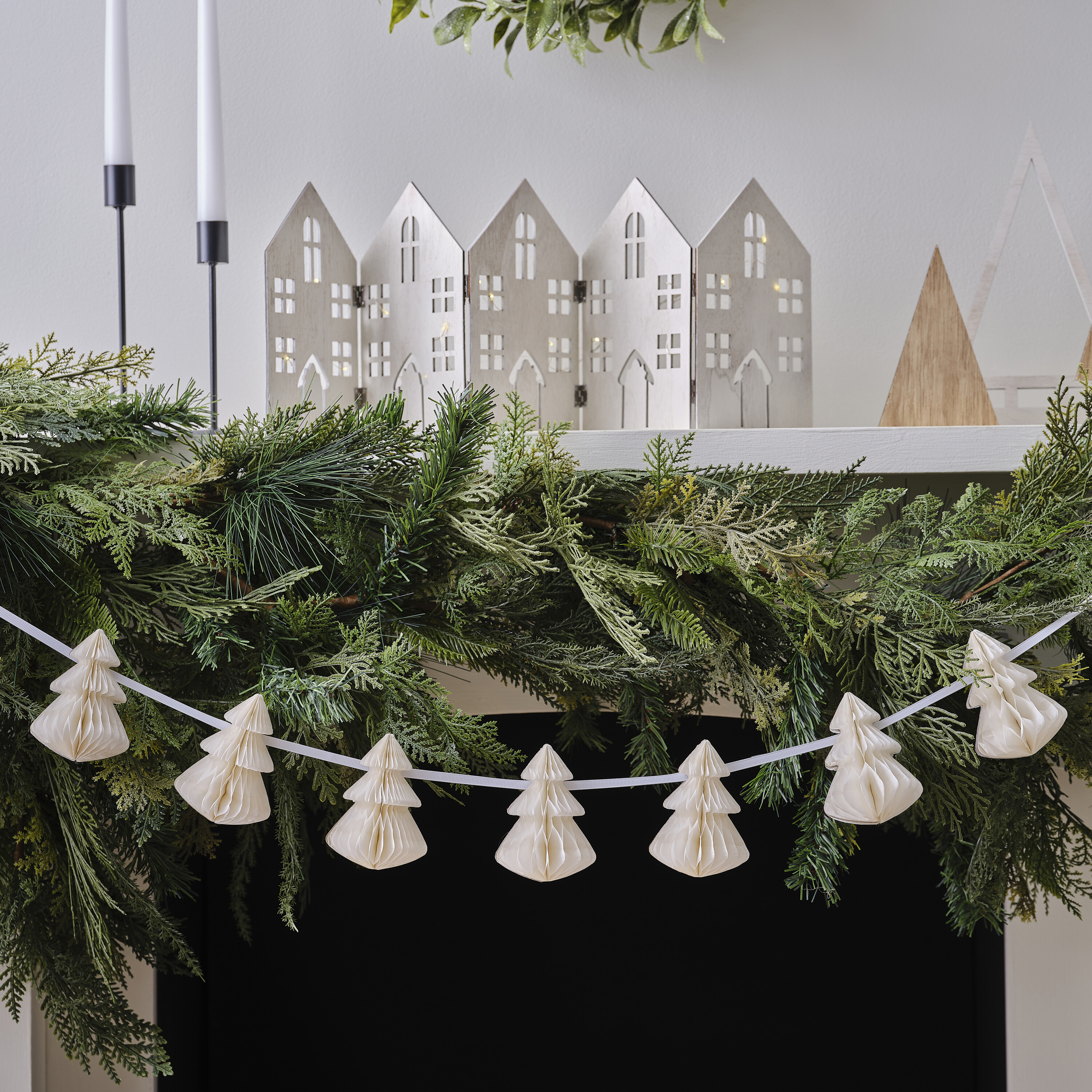 Cream garland for christmas tree clearance
