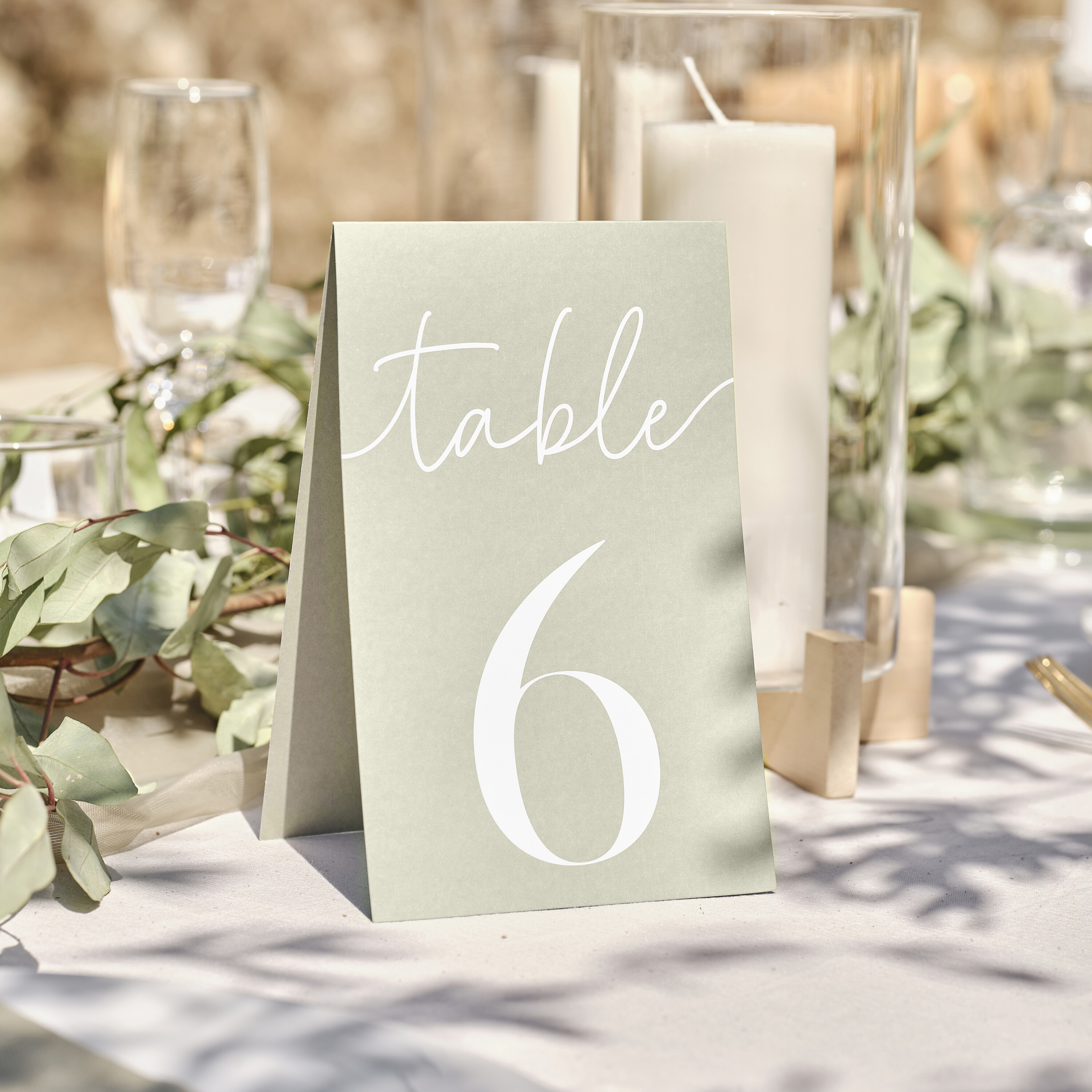 Sage Card 1 12 Wedding Table Numbers Ginger Ray sage-card-1-12-wedding-table-numbers-ginger-ray