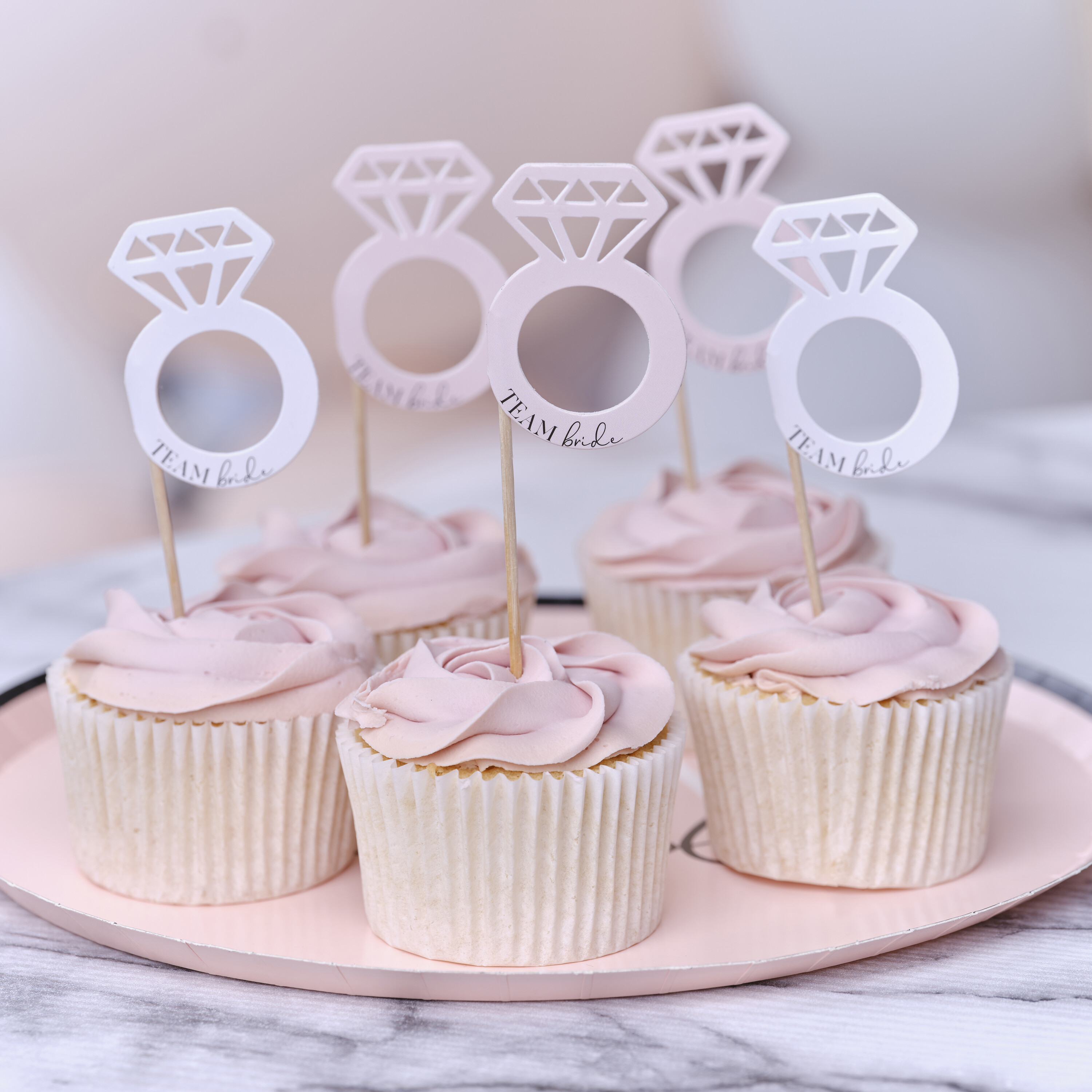 Team Bride Hen Party Ring Cupcake Toppers Ginger Ray