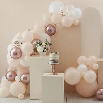 Baby in Bloom Peach \u0026 Rose Gold Balloon Arch