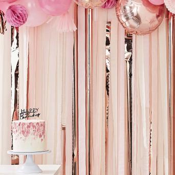 Pink and gold streamers clearance