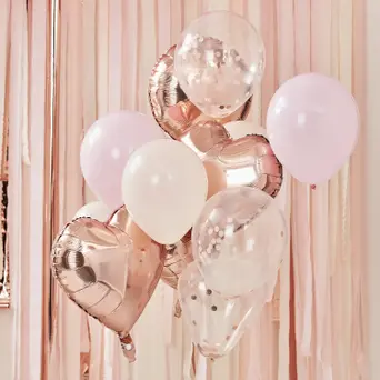 Rose gold helium balloons clearance