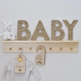Wooden baby hot sale hangers uk
