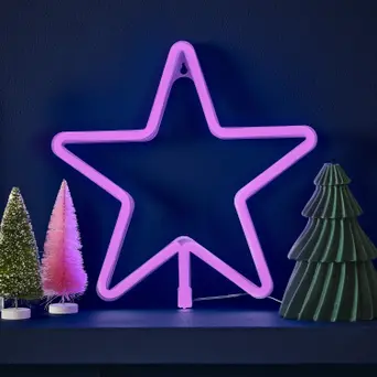 Neon star deals christmas light