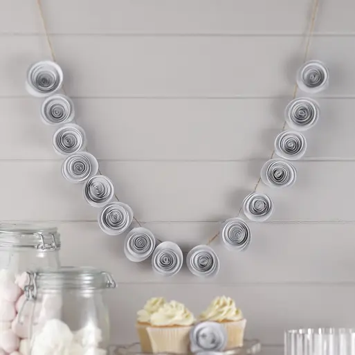 White Paper Flower Garland Ginger Ray