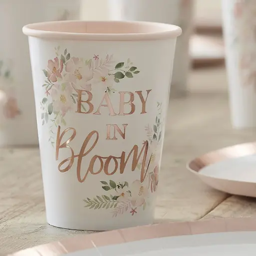 Baby shower paper cups discount