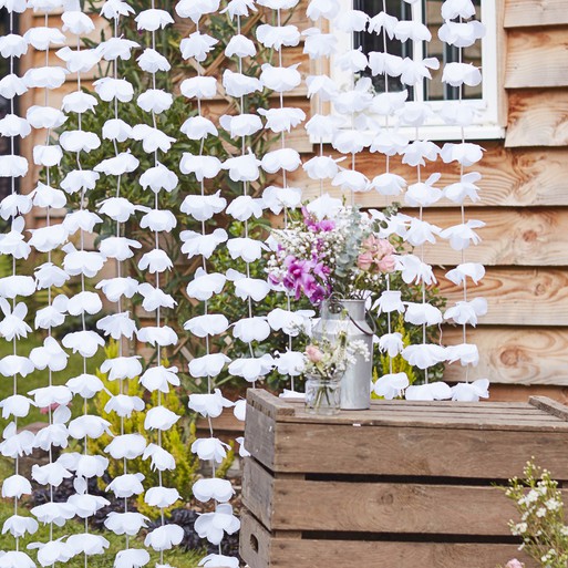 White Flower Backdrop for Weddings Parties Ginger Ray Ginger Ray
