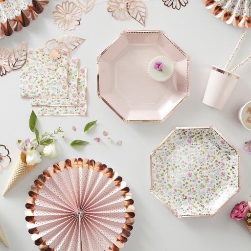 Rose gold party sales plates