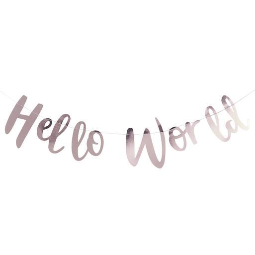 Rose Gold Hello World Baby Shower Bunting Ginger Ray Ginger Ray