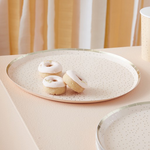Pink and gold paper plates online