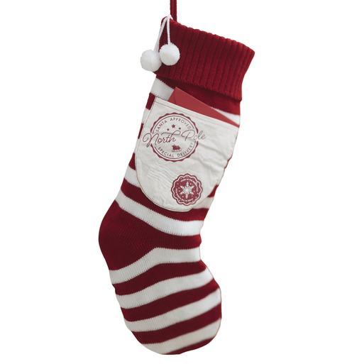 Stocking White Red Christmas Stocking Red White Knitted