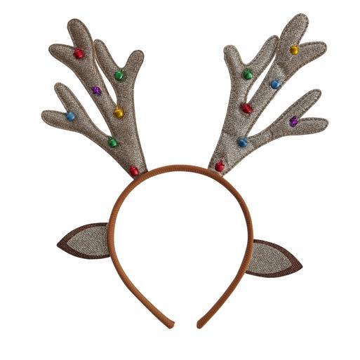 Reindeer antler headband with lights deals