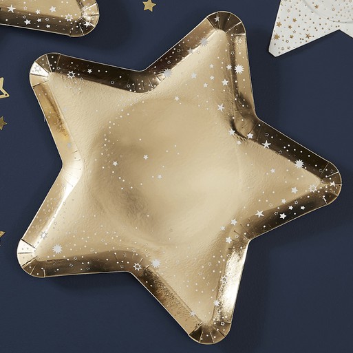 Gold star deals shaped paper plates