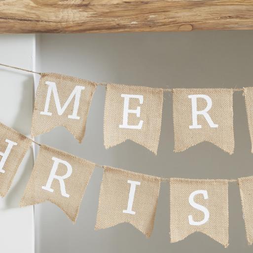 Hessian merry christmas bunting