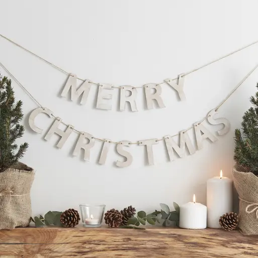 Merry christmas wooden bunting clearance