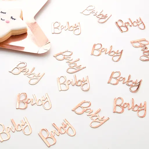 Rose Gold Baby Table Confetti for Baby Showers Ginger Ray