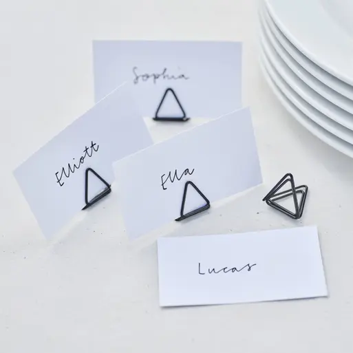 Black and white place card holders hotsell