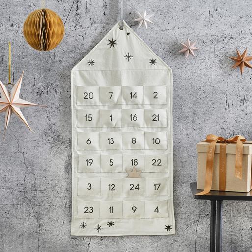 Fill Your Own Fabric Christmas Advent Calendar with Wooden Star | Ginger Ray