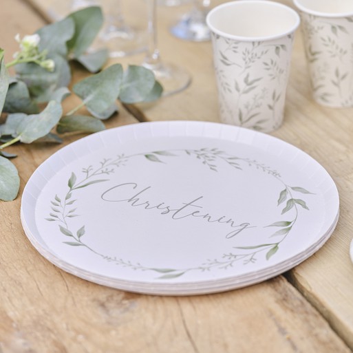 Christening paper outlet plates