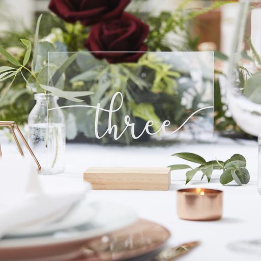 Autumn Wedding Acrylic Table Numbers Ginger Ray