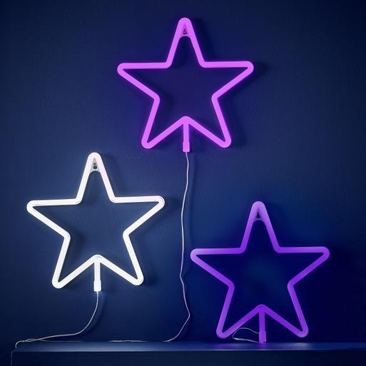 Large White Light Up Star Neon Light Ginger Ray