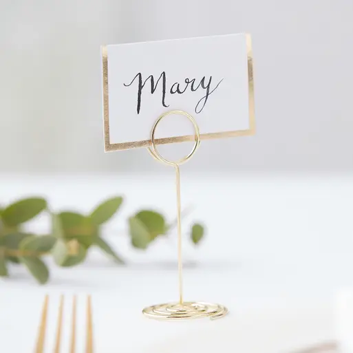 Gold place card store holders