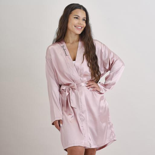 Pink Embroidered Bridesmaid Dressing Gown Ginger Ray