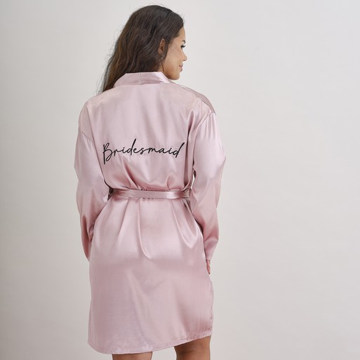 Pink satin dressing gown uk best sale