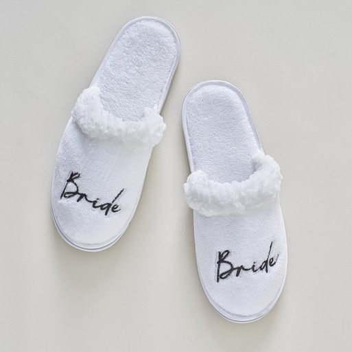 White slippers 2025 bride