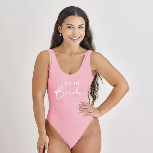 Team Bride Pink Hen Party Swimsuit Medium Ginger Ray