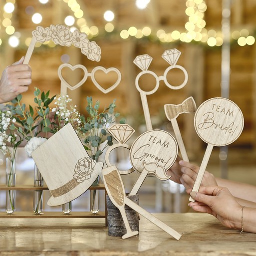 Wooden Wedding Photo Booth Props Ginger Ray