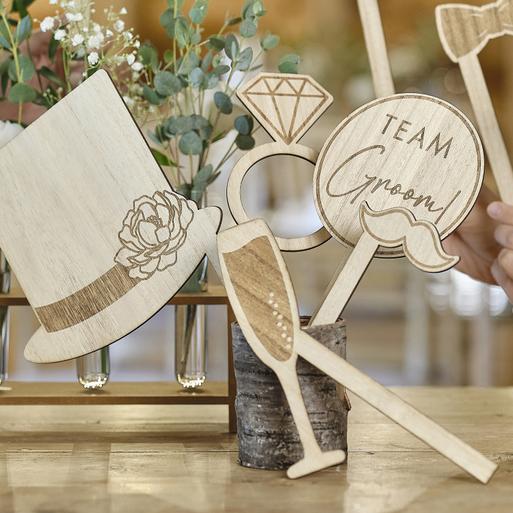 Wooden Wedding Photo Booth Props Ginger Ray