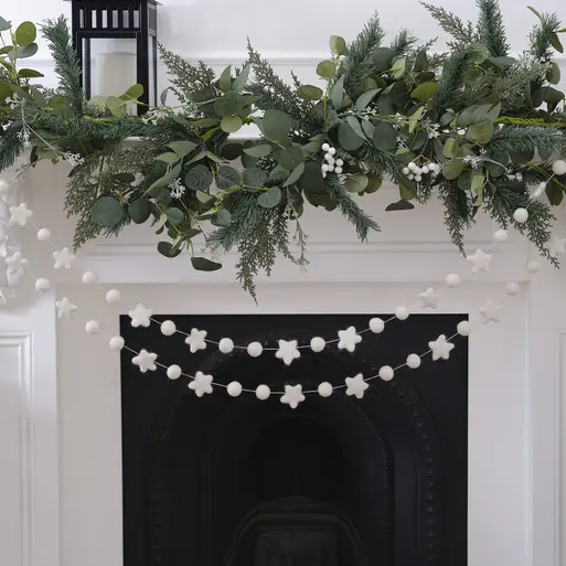 White felt christmas garland clearance