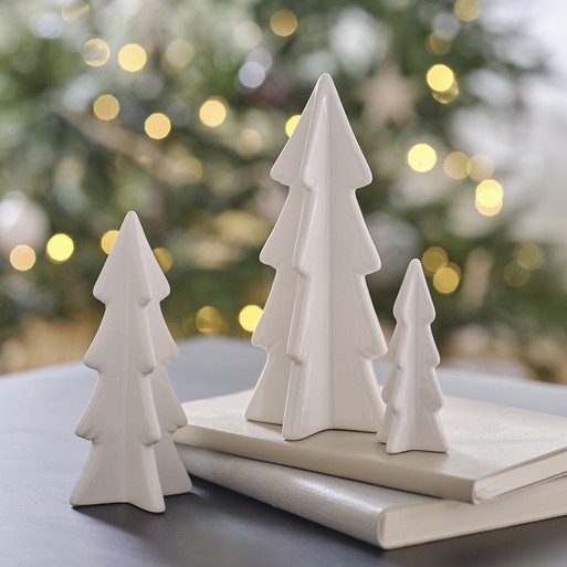 White ceramic christmas ball ornaments